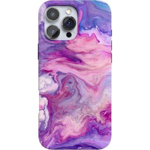 Casely iPhone 16 Pro Max Case | Garden Party | Mushroom Floral | Compatible with MagSafe | Classic Ultra Slim Design(Tie Dying Over You | Purple Marble)