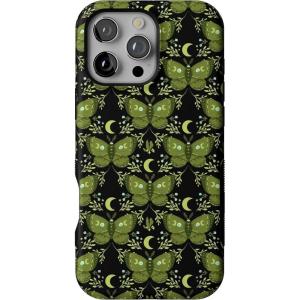 Casely iPhone 16 Pro Max Case | Mystic Moths | Green Twilight | Bold Protective Design | MagSafe Compatible Design