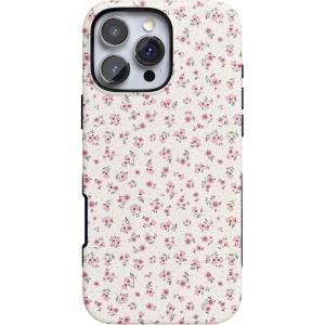 Casely iPhone 16 Pro Max Case | Painted Flowers | Frida Kahlo Floral | Bold Protective Design | Compatible with MagSafe(Cottage Charm)