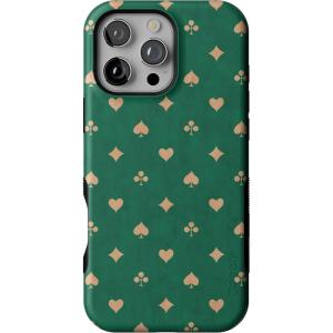 Casely iPhone 16 Pro Max Case | Painted Flowers | Frida Kahlo Floral | Bold Protective Design | Compatible with MagSafe(Royal Flush | French Deck)
