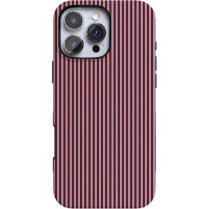 Casely iPhone 16 Pro Max Case | Painted Flowers | Frida Kahlo Floral | Bold Protective Design | Compatible with MagSafe(Stripes and the City | Tiny Pinstripe)