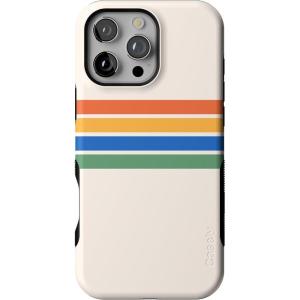 Casely iPhone 16 Pro Max Case | Painted Flowers | Frida Kahlo Floral | Bold Protective Design | Compatible with MagSafe(Totally Groovy | Rainbow Stripes Colorblock)