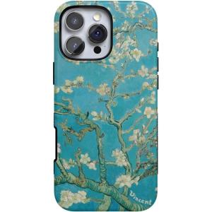 Casely iPhone 16 Pro Max Case | Painted Flowers | Frida Kahlo Floral | Bold Protective Design | Compatible with MagSafe(Van Gogh | Almond Blossom Floral)