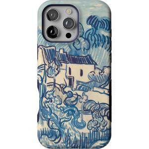 Casely iPhone 16 Pro Max Case | Painted Flowers | Frida Kahlo Floral | Bold Protective Design | Compatible with MagSafe(Van Gogh | Landscape With Houses)