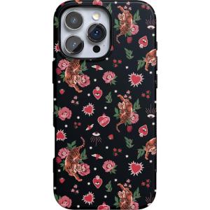 Casely iPhone 16 Pro Max Case | Painted Flowers | Frida Kahlo Floral | Bold Protective Design | Compatible with MagSafe(Wild at Heart | Tiger)