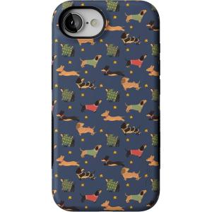 Casely iPhone 16e Case | Dashing Doxies | Dachshund Dog | Bold Protective Design | MagSafe Compatible Design