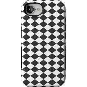 Casely iPhone 16e Case | Harlequin Salem Diamond | Black and White | Bold Protective Design | MagSafe Compatible Design