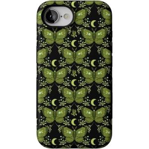 Casely iPhone 16e Case | Mystic Moths | Green Twilight | Bold Protective Design | MagSafe Compatible Design