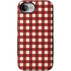 Casely iPhone 16e Case | Pandora | The Met Museum | Bold Protective Design | Compatible with MagSafe(Checked Twice | Red Plaid)