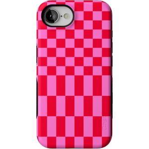 Casely iPhone 16e Case | Pandora | The Met Museum | Bold Protective Design | Compatible with MagSafe(Vibe Check | Pink Checkerboard)