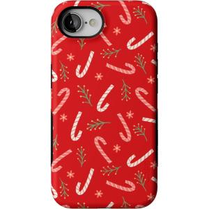 Casely iPhone 16e Case | Peppermint Kiss | Candy Cane | Bold Protective Design | MagSafe Compatible Design