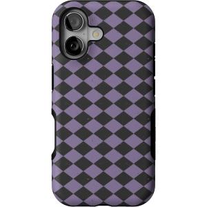 Casely iPhone 17 Case | Harlequin Midnight Diamond | Black and Purple | Bold Protective Design | MagSafe Compatible Design