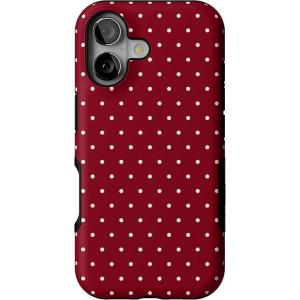 Casely iPhone 17 Case | On The Dot | Maroon Polka Dot | Bold Protective Design | MagSafe Compatible Design
