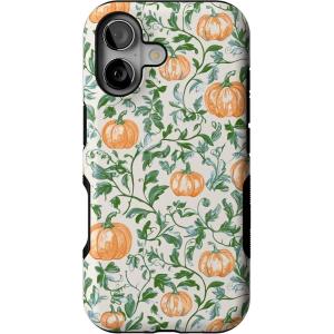 Casely iPhone 17 Case | Pumpkin Patch | Green Vines | Bold Protective Design | MagSafe Compatible Design