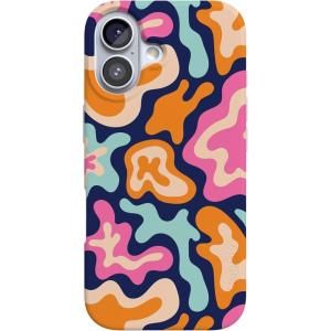 Casely iPhone 17 Case | Royal Flush | French Deck | Compatible with MagSafe | Classic Ultra Slim Design(Midnight Color Splash | Abstract Retro)