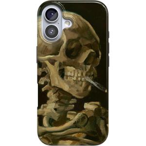Casely iPhone 17 Case | Royal Flush | French Deck | Compatible with MagSafe | Classic Ultra Slim Design(Van Gogh | Skull of a Skeleton with Burning Cig)