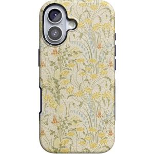 Casely iPhone 17 Case | Spot On | Dotted Animal Print | Bold Protective Design | Compatible with MagSafe(Boho Blooms | Golden Floral)
