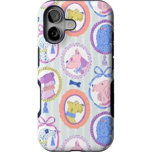 Casely iPhone 17 Case | Spot On | Dotted Animal Print | Bold Protective Design | Compatible with MagSafe(Chateau Pups | French Dog)