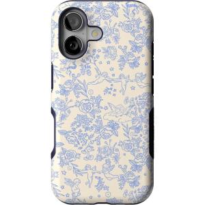 Casely iPhone 17 Case | Spot On | Dotted Animal Print | Bold Protective Design | Compatible with MagSafe(Cupid’s Canvas | Periwinkle Floral)
