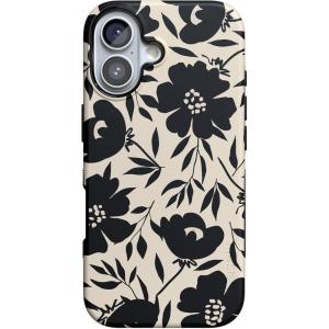 Casely iPhone 17 Case | Spot On | Dotted Animal Print | Bold Protective Design | Compatible with MagSafe(Dark Fantasy | Contrast Floral)