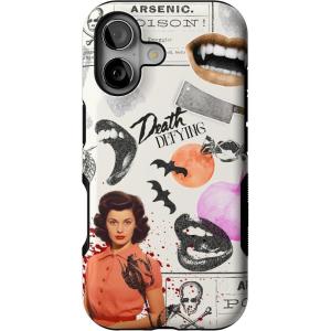 Casely iPhone 17 Case | Spot On | Dotted Animal Print | Bold Protective Design | Compatible with MagSafe(If You Dare | Horror Collage)