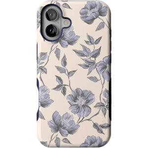 Casely iPhone 17 Case | Spot On | Dotted Animal Print | Bold Protective Design | Compatible with MagSafe(Ink & Iris | Vintage Floral)