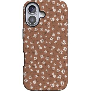 Casely iPhone 17 Case | Spot On | Dotted Animal Print | Bold Protective Design | Compatible with MagSafe(Mocha Meadow | Tiny Flowers)