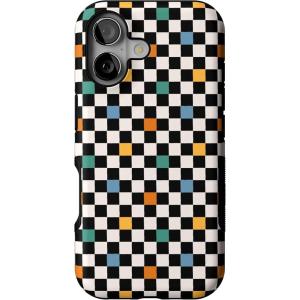 Casely iPhone 17 Case | Spot On | Dotted Animal Print | Bold Protective Design | Compatible with MagSafe(Old Skool | Retro Checkerboard)