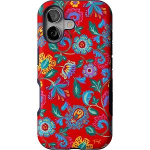 Casely iPhone 17 Case | Spot On | Dotted Animal Print | Bold Protective Design | Compatible with MagSafe(Painted Flowers | Frida Kahlo Floral)