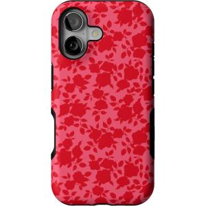 Casely iPhone 17 Case | Spot On | Dotted Animal Print | Bold Protective Design | Compatible with MagSafe(Rose Garden | Red Aesthetic)