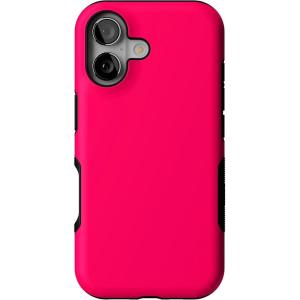 Casely iPhone 17 Case | Spot On | Dotted Animal Print | Bold Protective Design | Compatible with MagSafe(Think Pink | Solid Neon Pink)