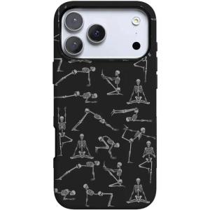 Casely iPhone 17 Pro Case | All Decked Out | Festive Ornaments | Bold Protective Design | Compatible with MagSafe(Corpse Pose | Skeleton Yoga)