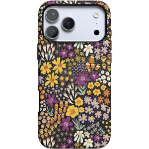Casely iPhone 17 Pro Case | All Decked Out | Festive Ornaments | Bold Protective Design | Compatible with MagSafe(Falling for You | Plum Floral)