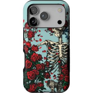 Casely iPhone 17 Pro Case | All Decked Out | Festive Ornaments | Bold Protective Design | Compatible with MagSafe(Forever Grateful | Grateful Dead Skeleton Floral)