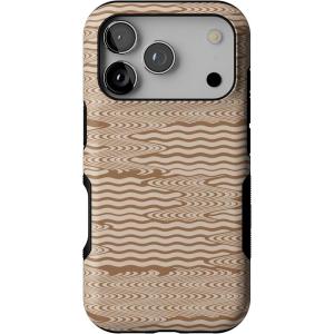 Casely iPhone 17 Pro Case | All Decked Out | Festive Ornaments | Bold Protective Design | Compatible with MagSafe(Mocha Ripple | Brown Waves)