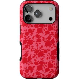Casely iPhone 17 Pro Case | All Decked Out | Festive Ornaments | Bold Protective Design | Compatible with MagSafe(Rose Garden | Red Aesthetic)