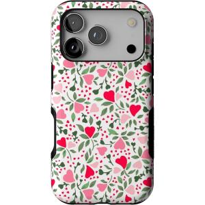 Casely iPhone 17 Pro Case | All Decked Out | Festive Ornaments | Bold Protective Design | Compatible with MagSafe(Vines of Love | Floral Heart)