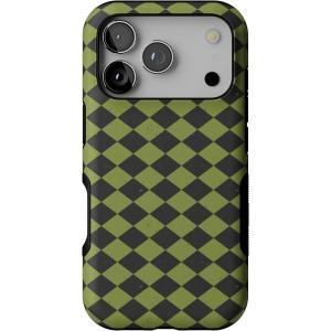 Casely iPhone 17 Pro Case | Harlequin Wicked Diamond | Black and Green | Bold Protective Design | MagSafe Compatible Design