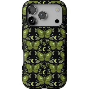Casely iPhone 17 Pro Case | Mystic Moths | Green Twilight | Bold Protective Design | MagSafe Compatible Design