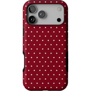 Casely iPhone 17 Pro Case | On The Dot | Maroon Polka Dot | Bold Protective Design | MagSafe Compatible Design