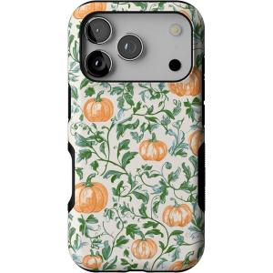 Casely iPhone 17 Pro Case | Pumpkin Patch | Green Vines | Bold Protective Design | MagSafe Compatible Design