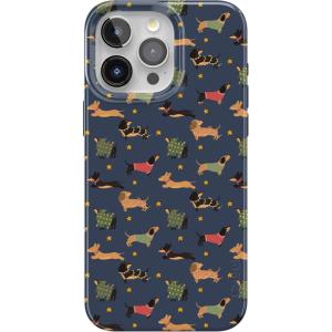 Casely iPhone 17 Pro Case | Sugar Plum Fairy | Winter Wonderland | Compatible with MagSafe | Classic Ultra Slim Design(Dashing Doxies | Dachshund Dog)