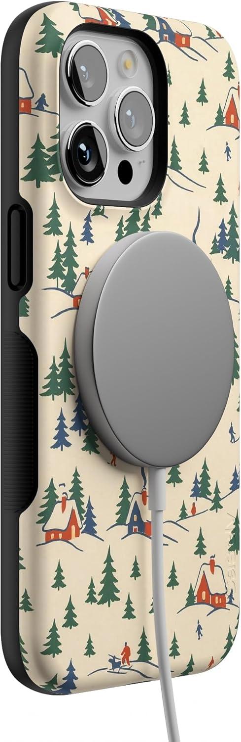 imageCasely iPhone 15 Pro Case Chalet All Day Winter Village Bold Protective Design MagSafe Compatible Design