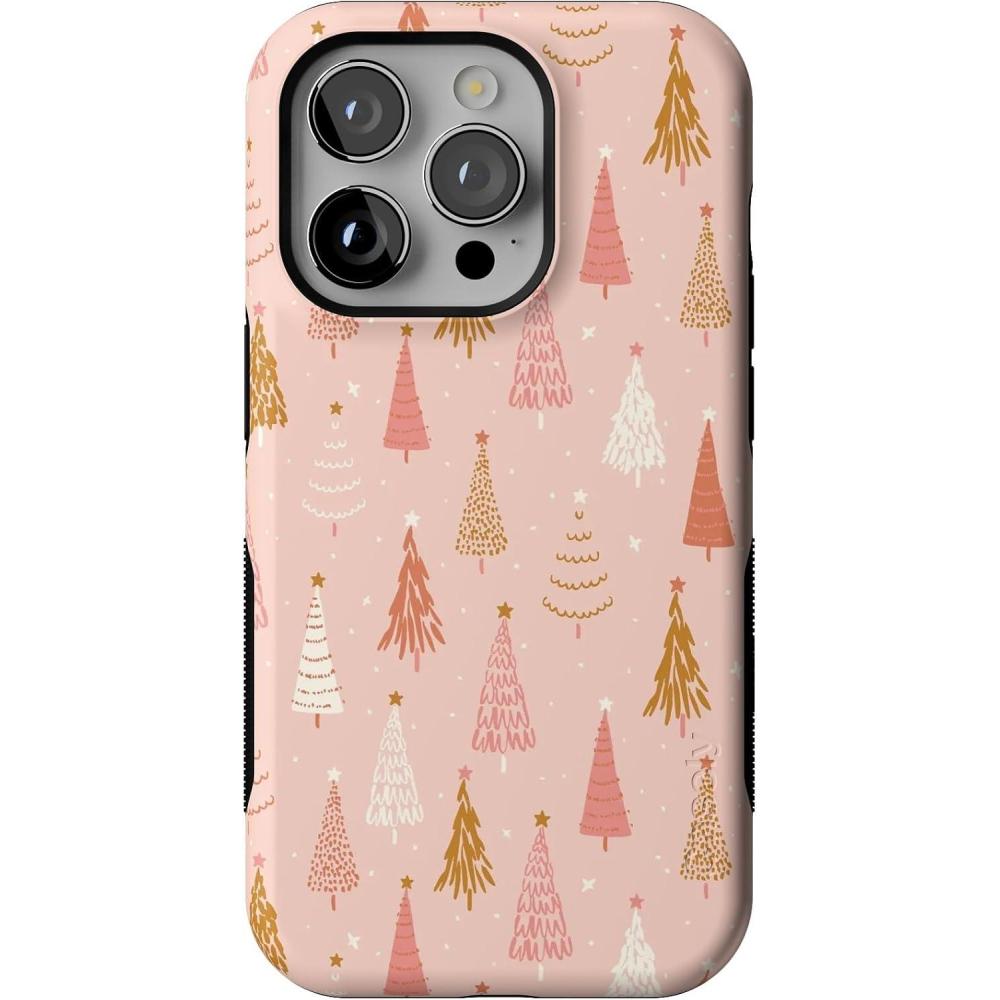 imageCasely iPhone 14 Pro Case  Bubblegum Forest  Christmas Tree  Bold Protective Design  MagSafe Compatible Design