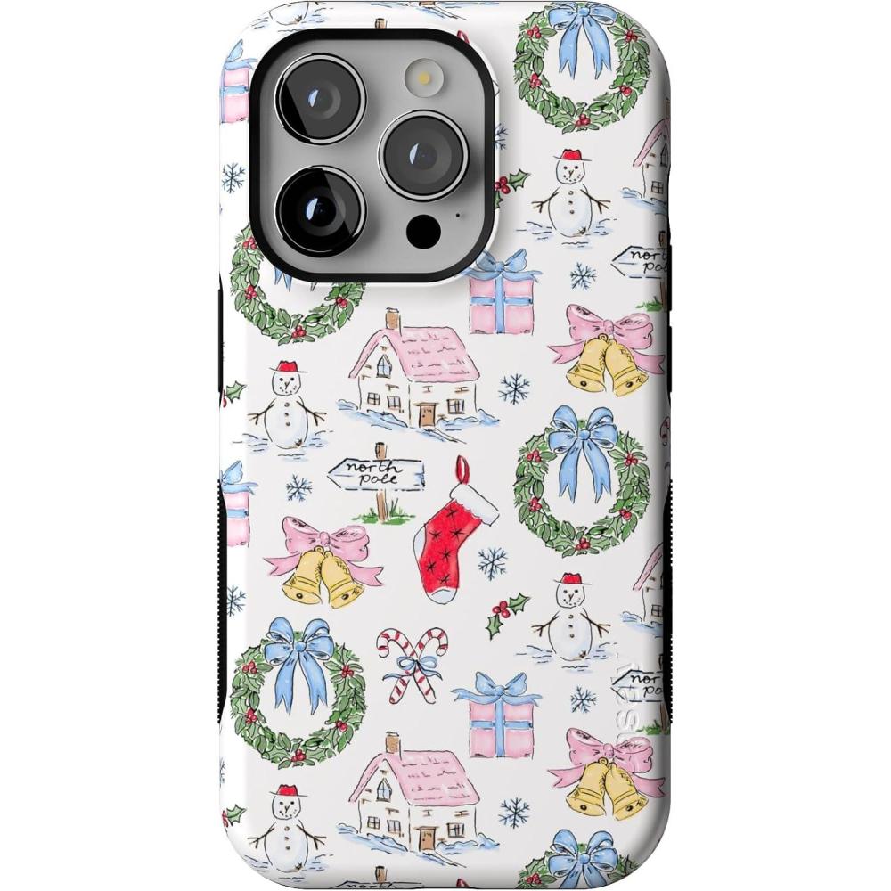 imageCasely iPhone 14 Pro Case  Christmas Morning  Vintage Cartoon  Bold Protective Design  MagSafe Compatible Design