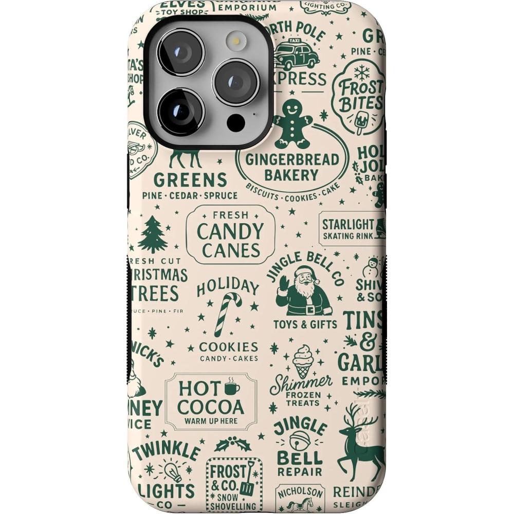 imageCasely iPhone 14 Pro Case  Santas Stamps  Holiday Market  Bold Protective Design  MagSafe Compatible Design