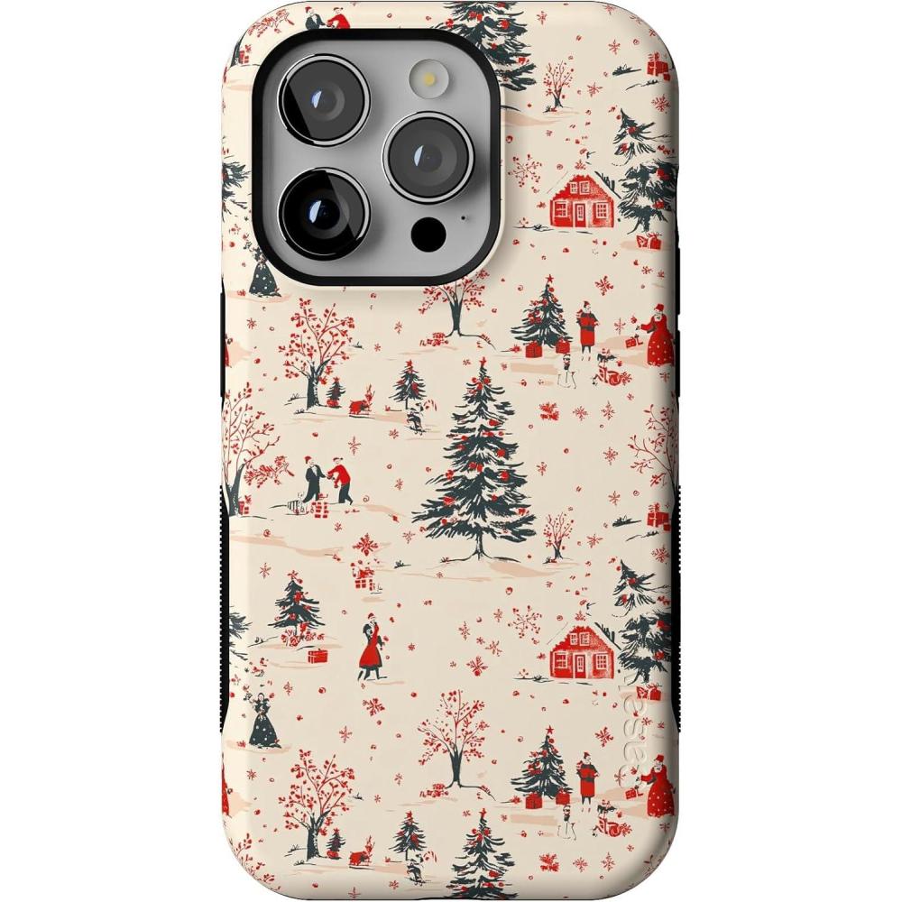 imageCasely iPhone 14 Pro Case  Winter Nostalgia  Vintage Holiday  Bold Protective Design  MagSafe Compatible Design