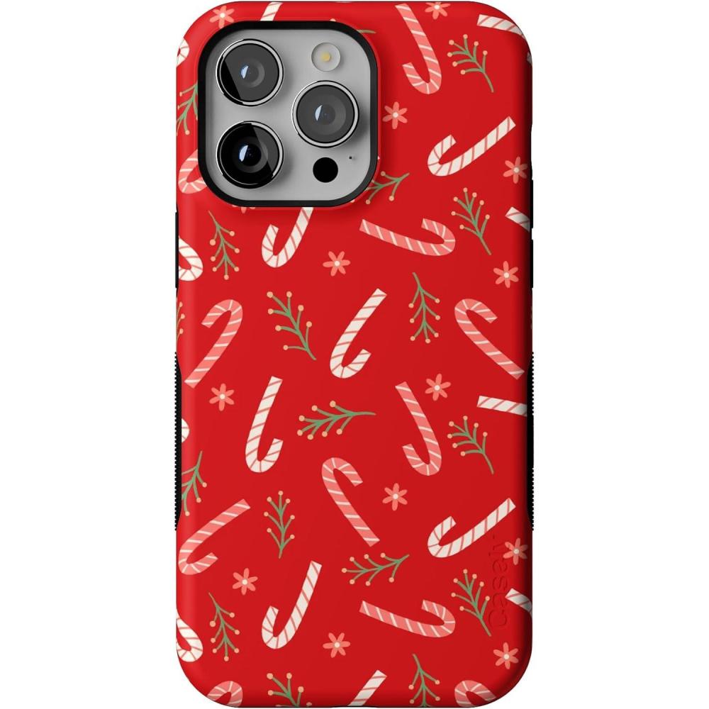 imageCasely iPhone 14 Pro Max Case  Peppermint Kiss  Candy Cane  Bold Protective Design  MagSafe Compatible Design