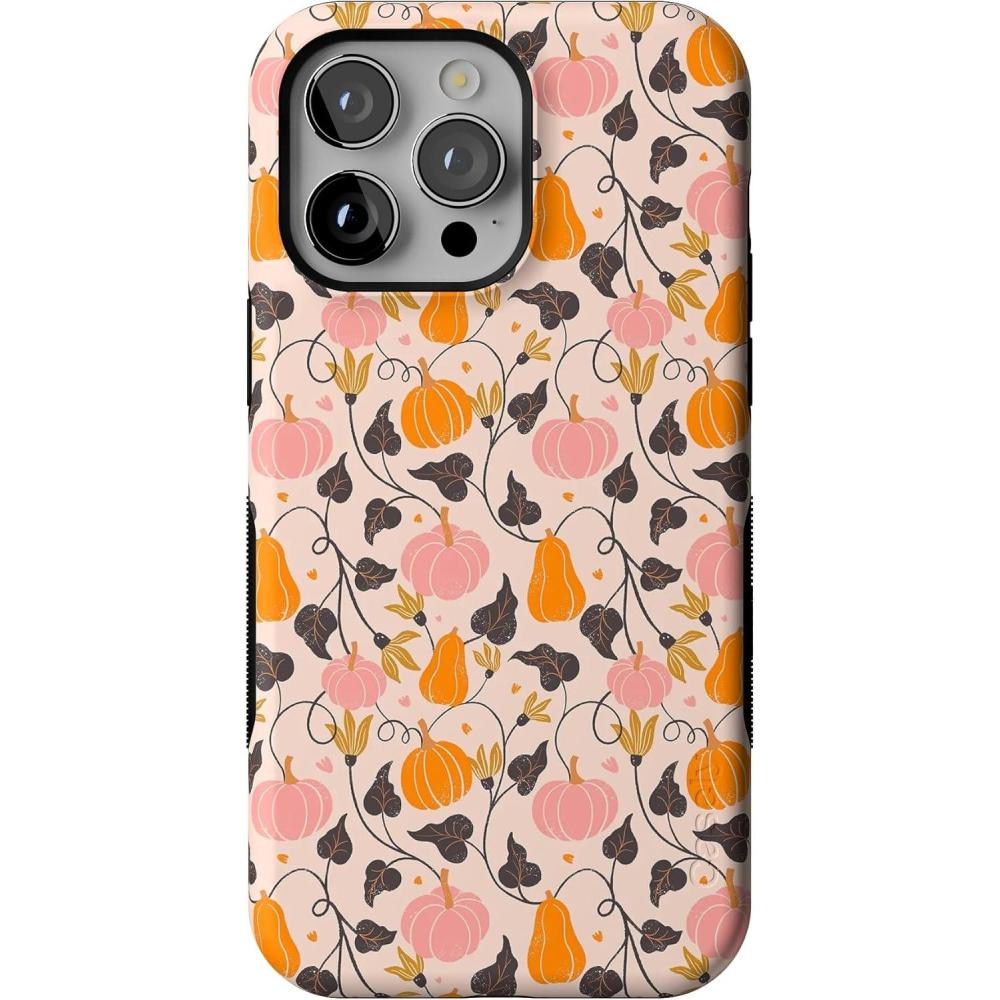 imageCasely iPhone 14 Pro Max Case  Pumpkin Princess  Harvest Vines  Bold Protective Design  MagSafe Compatible Design