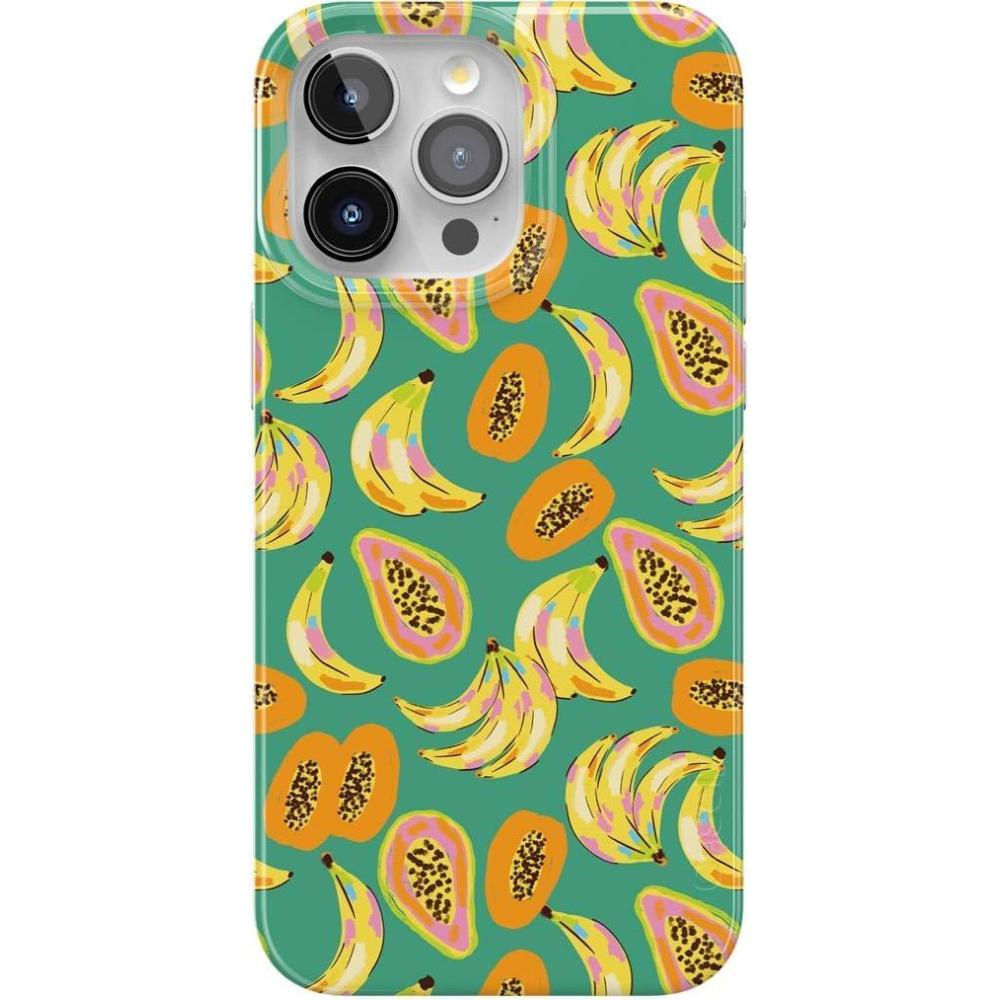 imageCasely iPhone 15 Pro Case  Midnight Sky  Navy Enchanted Shimmer Case  Compatible with MagSafe and Action Button  UltraSlim Classic FitPapaya Palms  Dippin Daisys Tropical Vaca